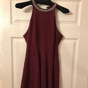 Burgundy Skater Dress